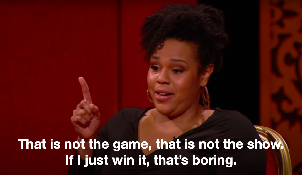 Desiree Burch explaining why winning isn't everything.