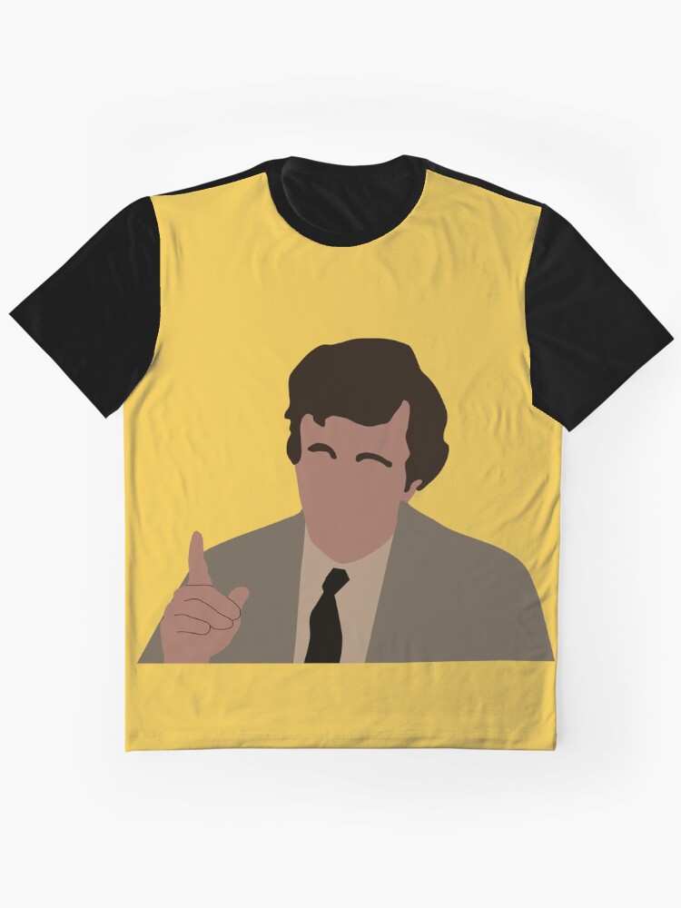Columbo minimalist design on a mustard t shirt